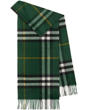 Burberry Cashmere Check Scarf - Green