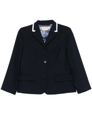 Marni Contrast-Trim Blazer - Blue