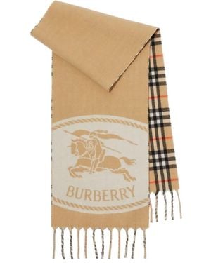 Burberry Reversible Knight Stamp Scarf - Natural