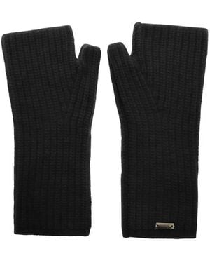 Herno Wool Ribbed Muffs - Black