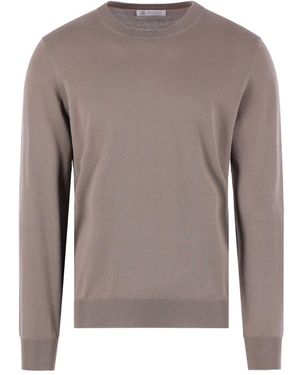Brunello Cucinelli Lightweight Cotton Crewneck Jumper - Brown