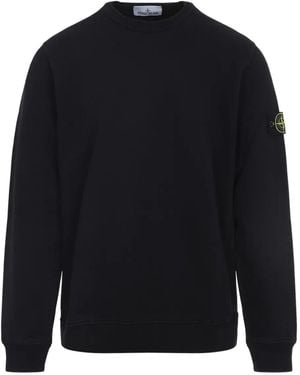 Stone Island Cotton Fleece Crew Neck Sweatshirt - Blue