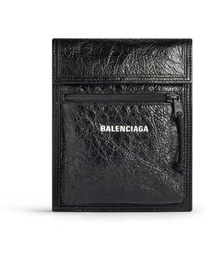 Balenciaga Explorer Small Pouch With Strap - Black