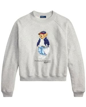 Polo Ralph Lauren Graphic Hood Sweatshirt - White