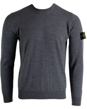 Stone Island Lightweight Wool Crew Neck Pullover - Blue