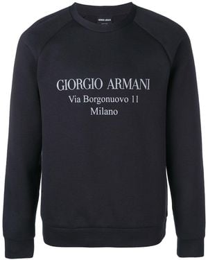 Giorgio Armani Borgonuovo 11 Cotton Double Jersey Sweatshirt - Blue