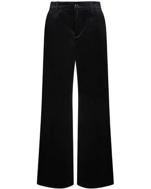 7 For All Mankind High-Rise Velvet Flared Jeans - Black