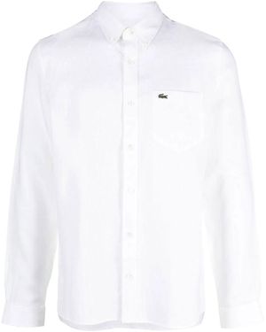 Lacoste Regular-Fit Linen Shirt - White