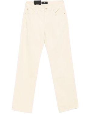 7 For All Mankind Calie Straight Leg Corduroy Trousers Clothing - Natural