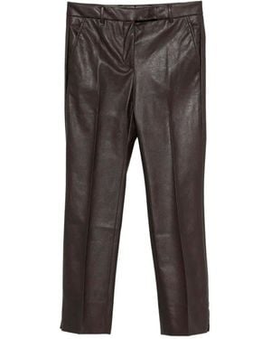 Incotex Slim Fit Stretch Faux Leather Trousers - Grey