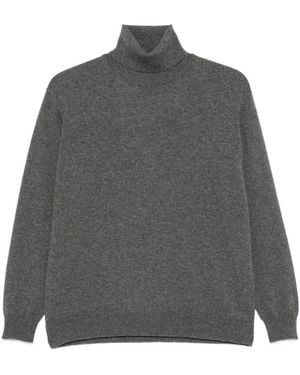Brunello Cucinelli Cashmere Turtleneck Sweater With Monili - Grey