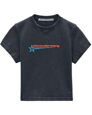Alexander Wang Crystal Hotfix Star Jersey T-shirt - Blue