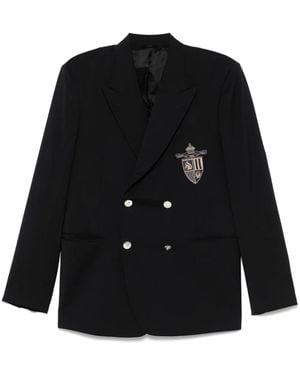Fendi Straight-Cut Double Breasted Wool Jacket - Black