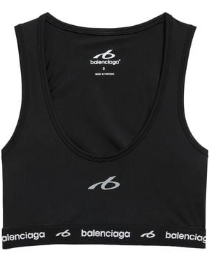 Balenciaga Techwear Bra Top In Technical Fabric - Black