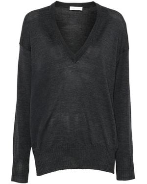 Roberto Collina Merino Wool V-Neck Pullover - Black