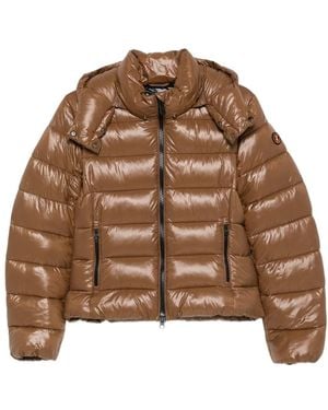 Save The Duck Cosmary Lacquered-Effect Puffer Jacket - Brown