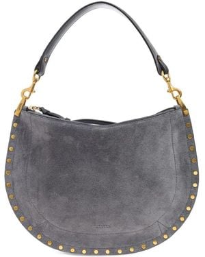Isabel Marant Oskan Soft Zip Suede Shoulder Bag - Grey