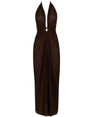 Fisico Tulle Long Beach Dress - Purple