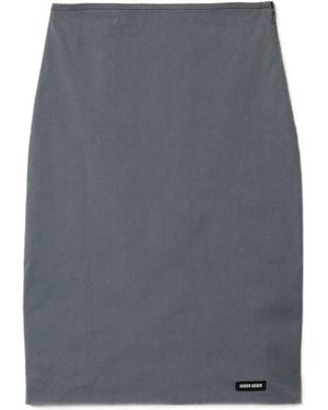 Miu Miu Stretch Poplin Skirt - Grey