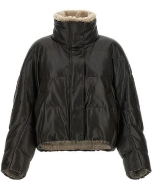 Brunello Cucinelli Padded Leather Jacket - Black