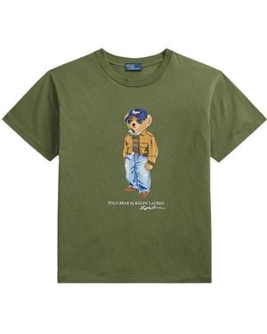 Polo Ralph Lauren Polo Bear T-shirt In Cotton Jersey - Green