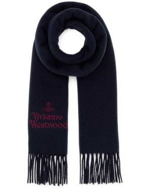 Vivienne Westwood Sciarpa Embroidered - Blu