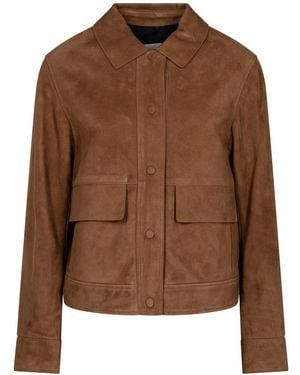 Yves Salomon Suede Jacket - Brown