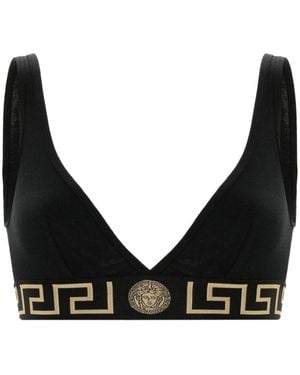 Versace Bralette With Greek Edge - Black