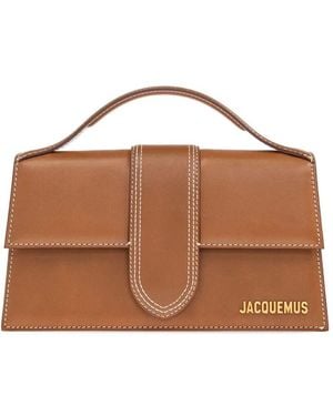 Jacquemus Le Grand Bambino In Smooth Leather - Brown