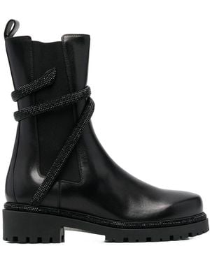 【RENE CAOVILLA】Cleo Crystal Black Bootie 25 Jeweled Cleo Crystal Black Bootie 25 | Rene Caovilla®