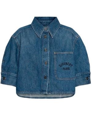 Givenchy Cropped Cocoon Shirt - Blue
