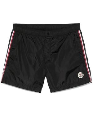Moncler Tricolour-trimmed Swim Shorts - Black