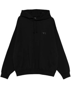 Y-3 Logo-Print Oversized Hoodie - Black