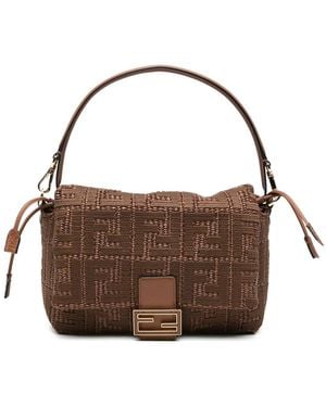 Fendi Mother Baguette Medium Bag - Brown