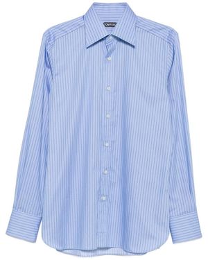 Tom Ford Striped Cotton Shirt - Blue
