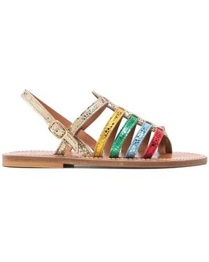 K. Jacques Homere Metallic Sandals - White