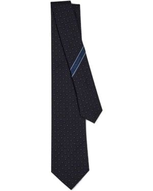 Ferragamo Jacquard Silk Tie Gancini - Blue