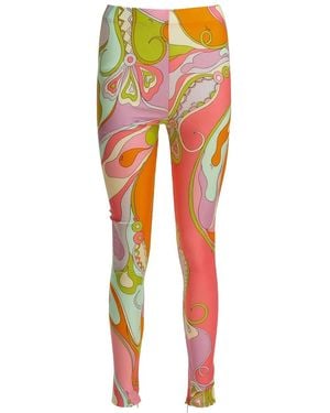 PUCCI Orchid Print Leggings - Red