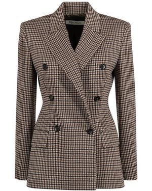 Max Mara Excellent Double-breasted Blazer In Wool Blend - Brown