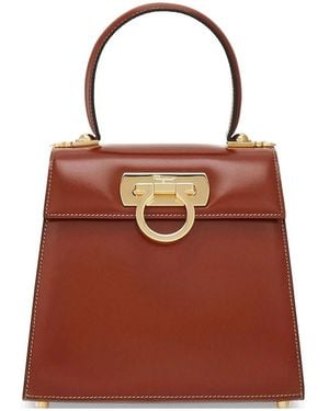 Ferragamo Iconic Top Handle Small Bag - Red