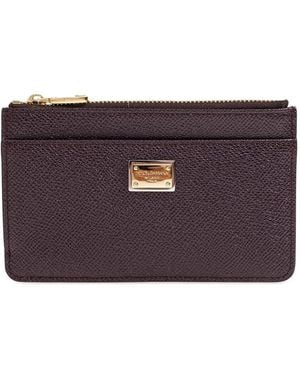 Dolce & Gabbana Calf Leather Cardholder - Purple