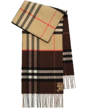 Burberry Contrast Check Cashmere Scarf - Black
