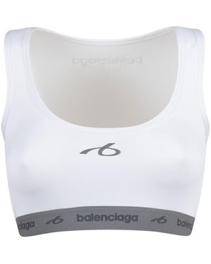 Balenciaga Techwear Bralette Tank Top In Technical Fabric - White