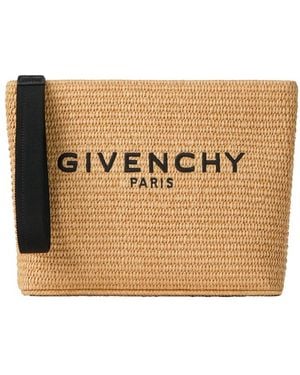 Givenchy Raffia Logo Pouch - Natural