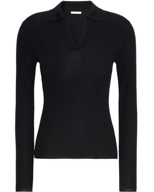 Max Mara Cashmere And Silk Polo Shirt - Black