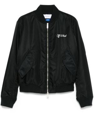 Off-White c/o Virgil Abloh Script Varsity Jacket - Black