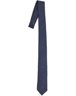 Fendi Micro Polka-Dot Silk Tie - Blue