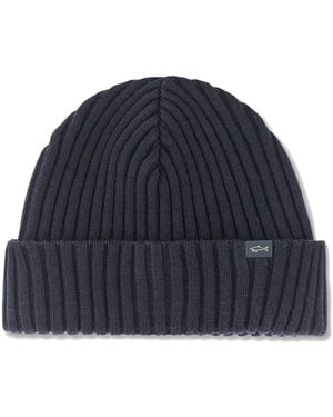 Paul & Shark Soft Cool Touch Wool Beanie - Blue