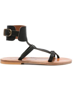 K. Jacques Caravelle Flat Sandals - Black