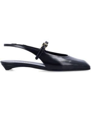 Prada Leather Slingback Ballerinas - Blue